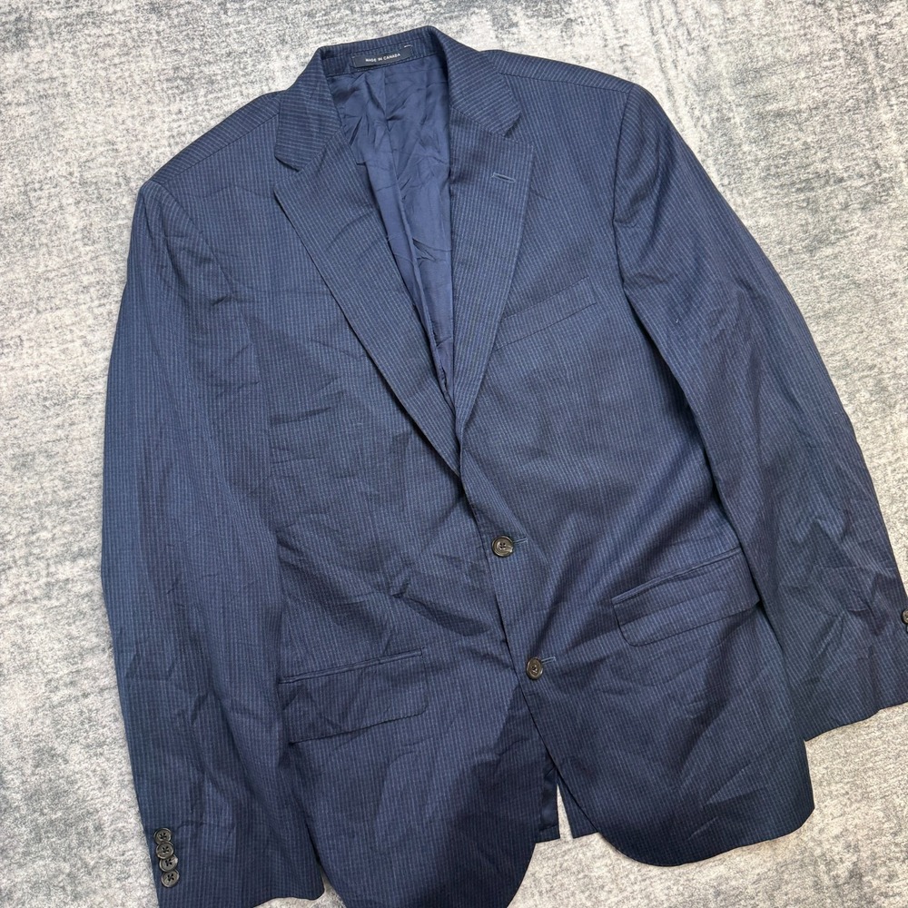 Loro Piana Cremieux Blazer Jacket Mens 40R‎ Blue Micro Check Suit Coat Wool Silk